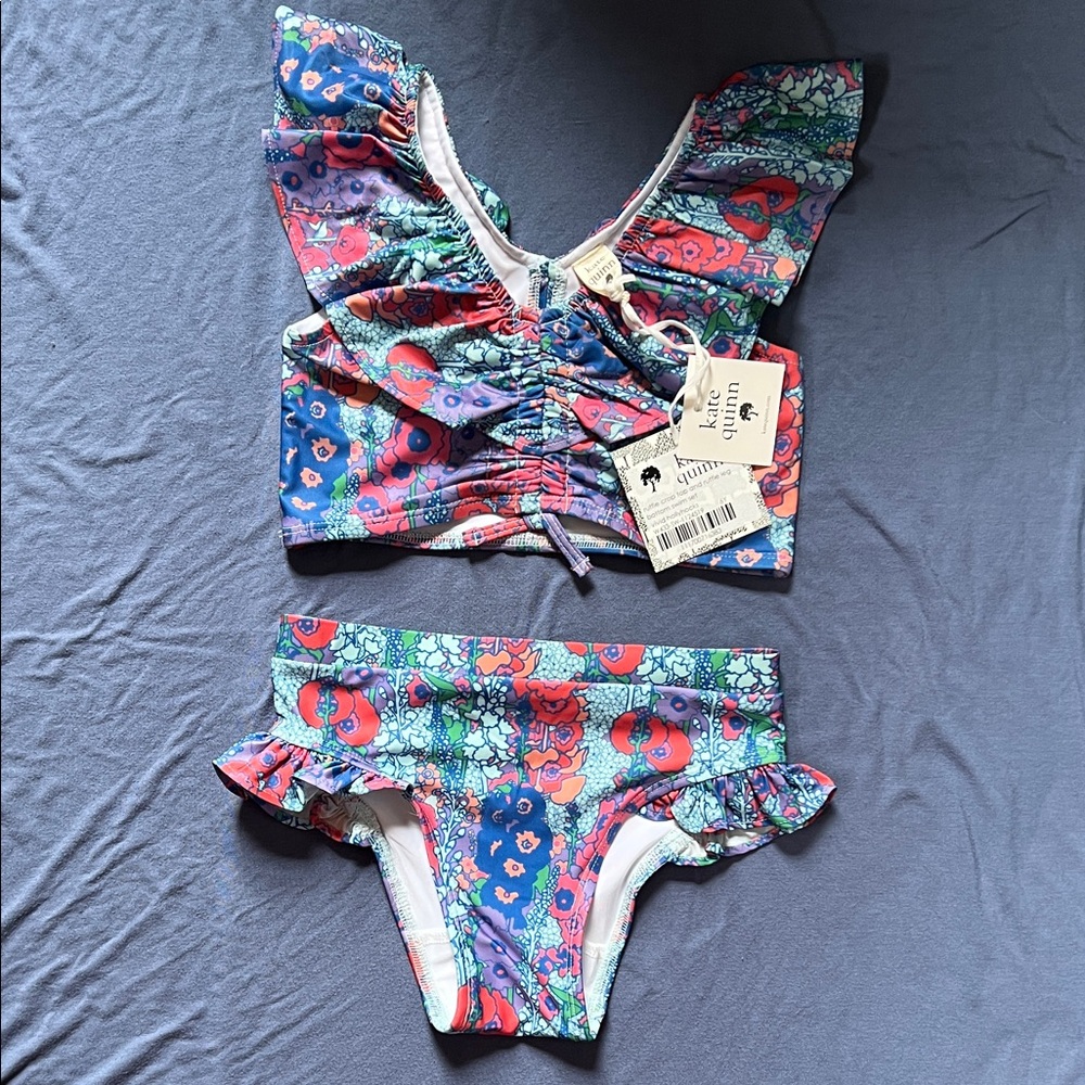 NWT Kate Quinn 6y Vivid Hollyhock Ruffle Swimsuit